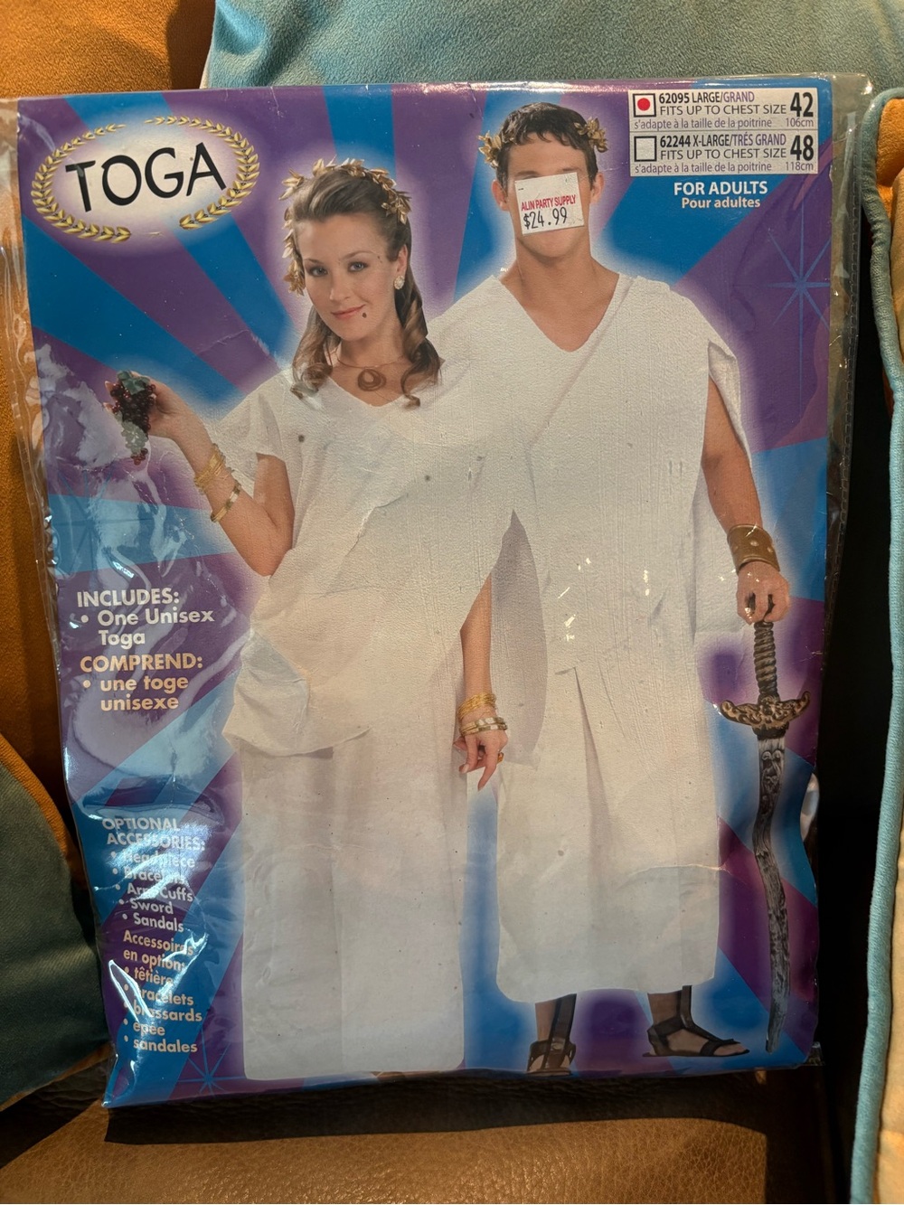 TOGA White Unisex Party Toga Costume
